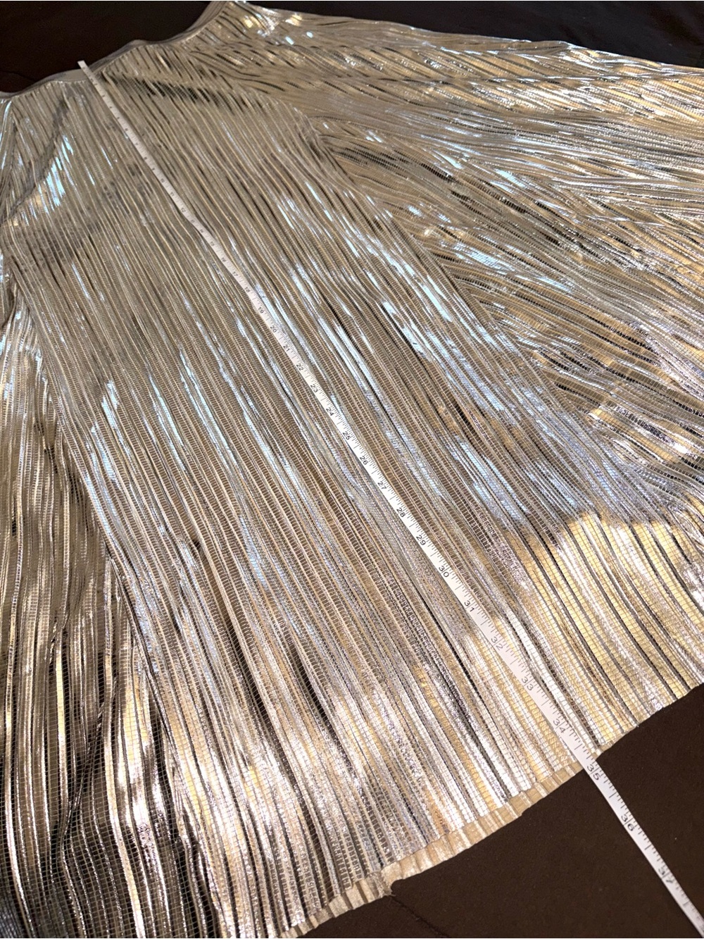 Anthropologie Metallic Pleated Maxi Skirt in Silver size Medium - Picture 9 of 15